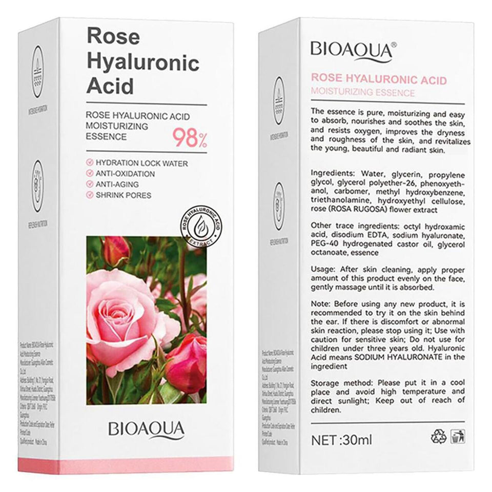 Esencia de Rosa con Ácido Hialurónico – Hidratación, Nutrición y Luminosidad en 30 ml