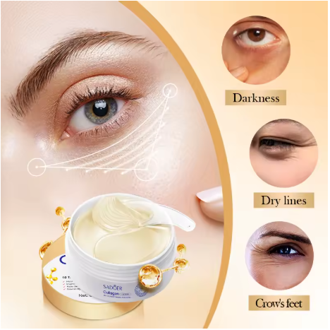 SADOER Máscara de Colágeno de Cristal para Ojos – Adiós Ojeras, ¡Hola Mirada Fresca!
