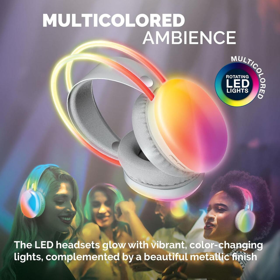 Brookstone Auriculares Inalámbricos con Luces LED Multicolor