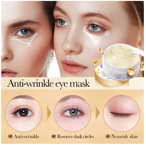 SADOER Máscara de Colágeno de Cristal para Ojos – Adiós Ojeras, ¡Hola Mirada Fresca!